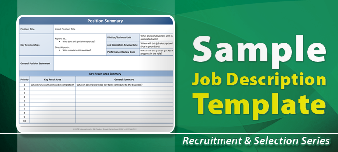 Job Description Sample Template, Position Description | Recruitment & Selection 